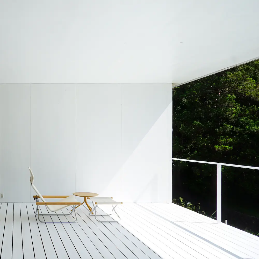 テラスで、コーヒー